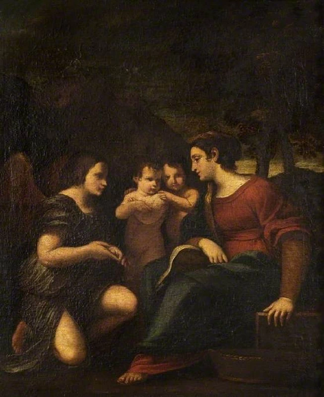 La Vergine con un angelo, il Bambino Gesù e San Giovanni Battista - Fitzwilliam Museum, attribuito